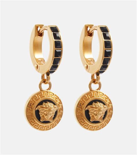 versace medusa button earrings|Versace Medusa earrings gold.